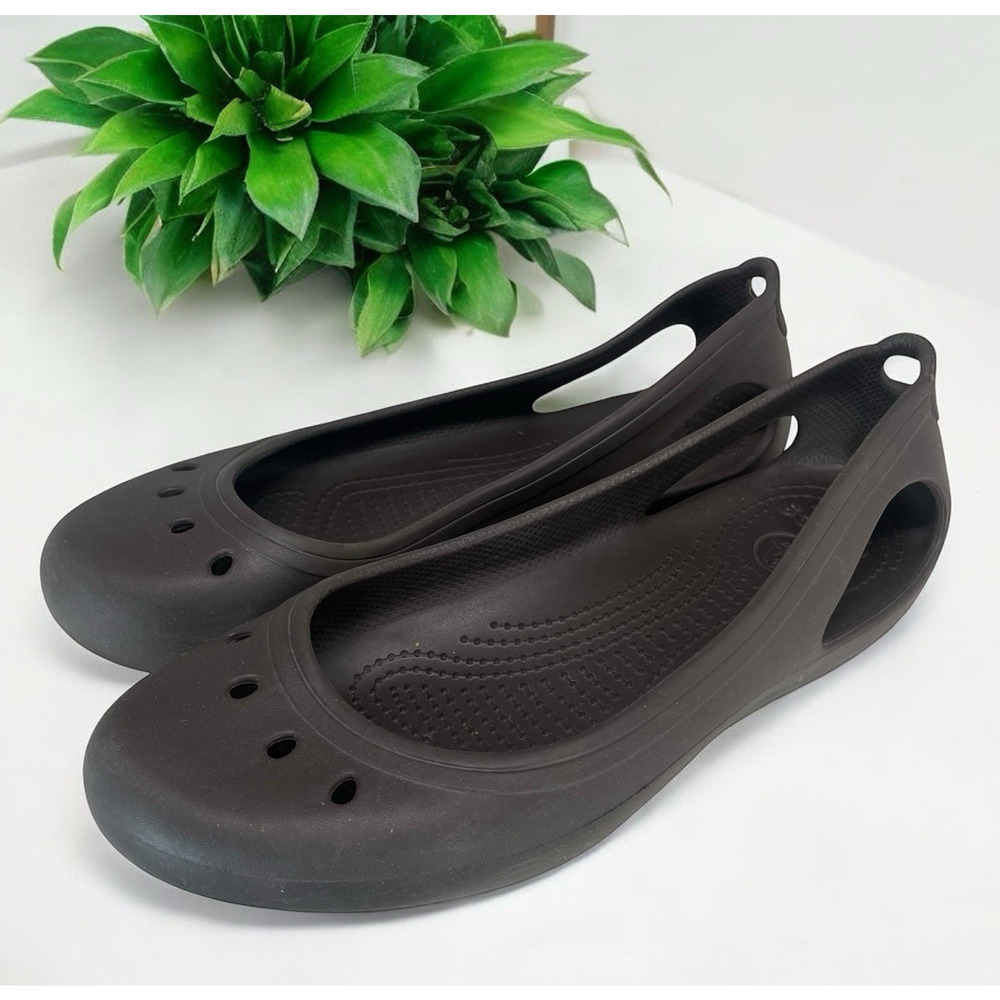 Crocs Kadee Ballet Flats Womens Size 10 Brown Slingback Slip On Shoes